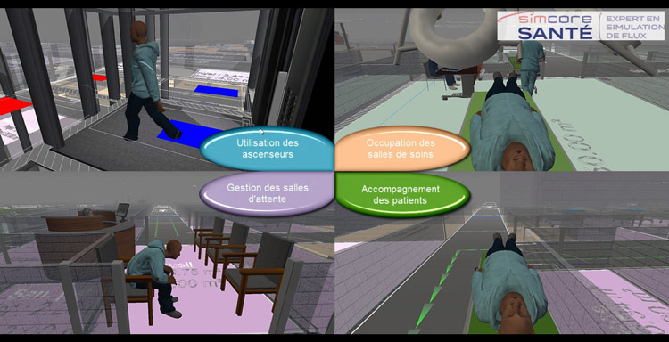 Simulation d'un hôpital avec FlexSim : représentation réaliste